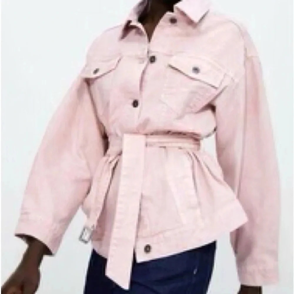 Zara Z1975  Denim Jacket | Light Pink | Size L - Picture 9 of 9